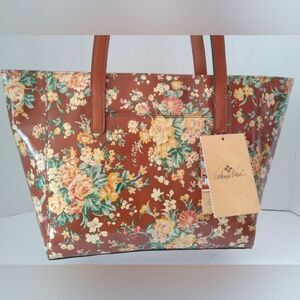 Patricia Nash vintage botanical garden floral brown shoulder bag NWT